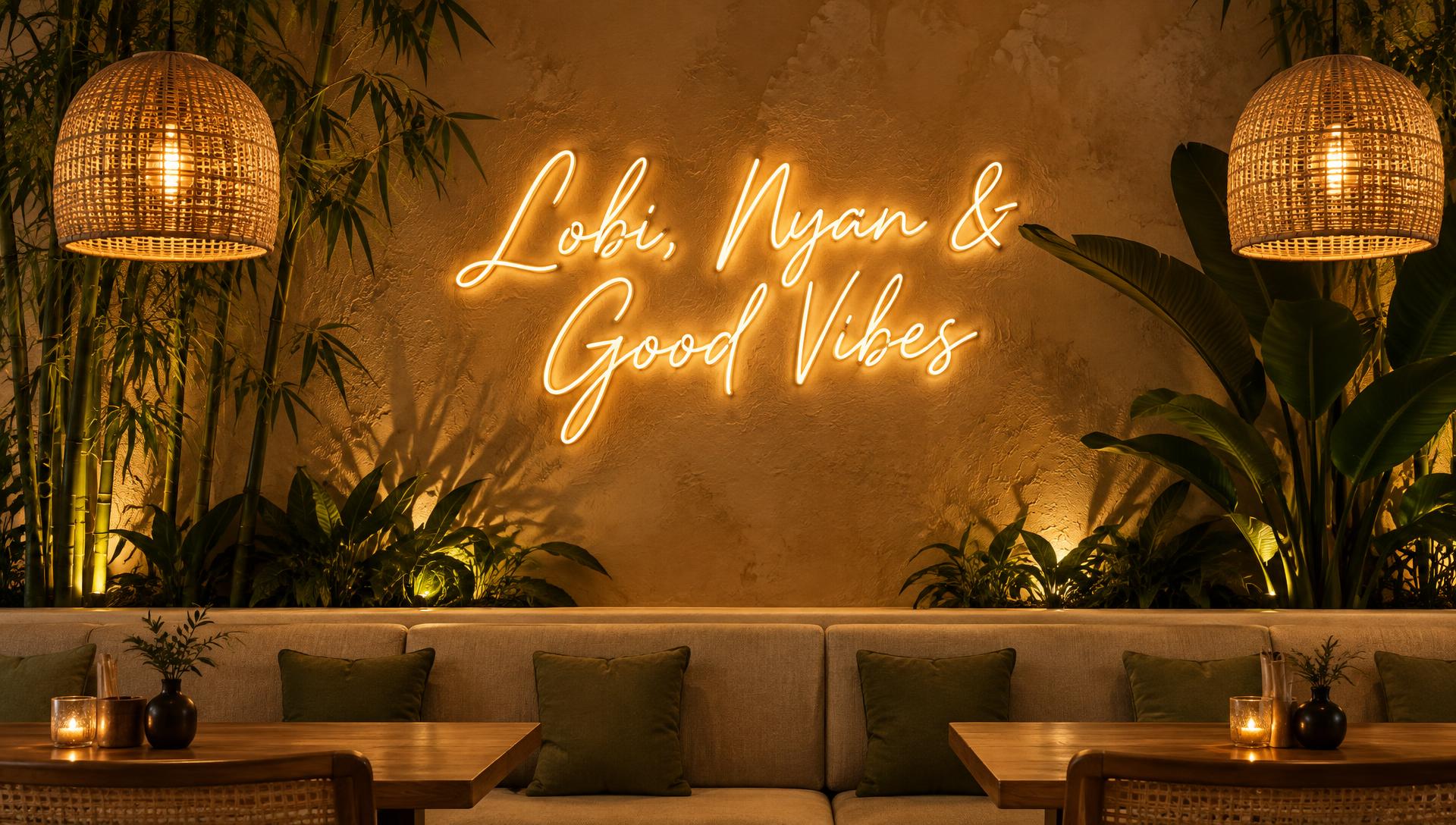 De lobi-muur van Warung Bamboo
